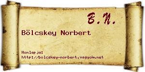 Bölcskey Norbert névjegykártya