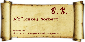 Bölcskey Norbert névjegykártya