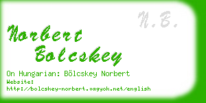 norbert bolcskey business card