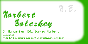 norbert bolcskey business card